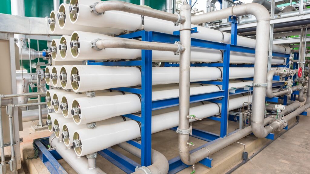 Reverse osmosis system for power plant.